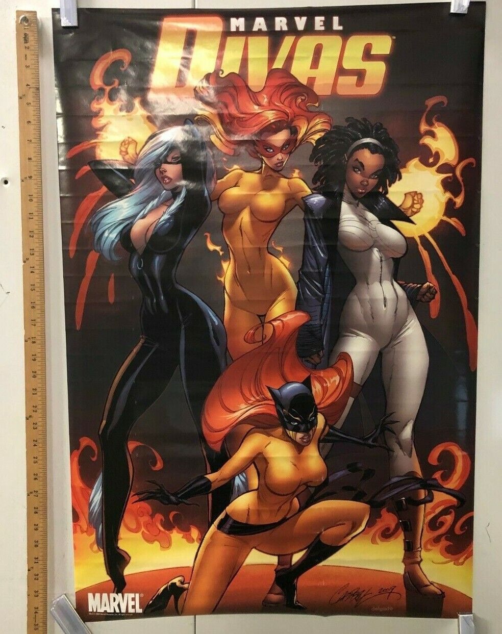 COMIC BOOK POSTER Marvel Divas 2009 Black Cat Hellcat Firestar Photon