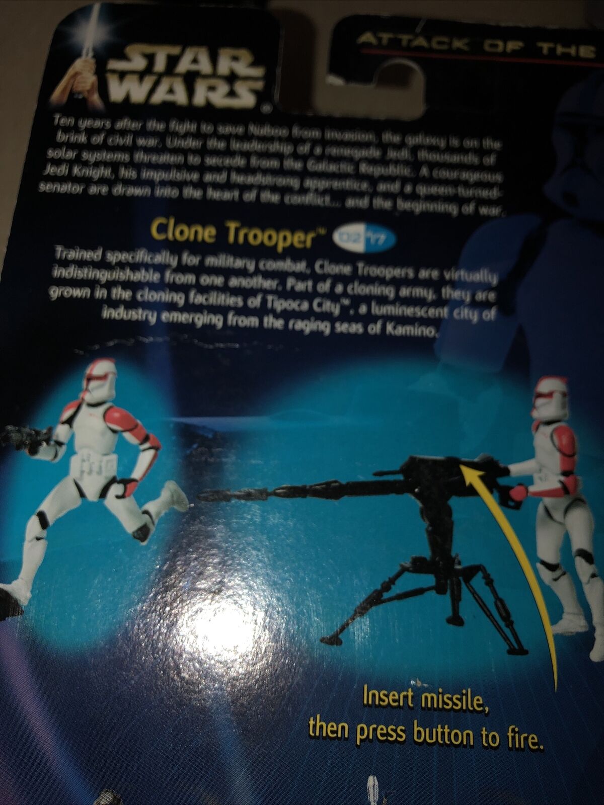 2002 Hasbro Red Clone Trooper Star Wars Attack of the Clones Action Figure Scan2