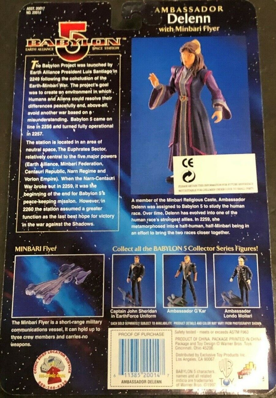 Babylon 5 - Ambassador Delenn -- Action Figure w/Minbari Flyer NIB Variant