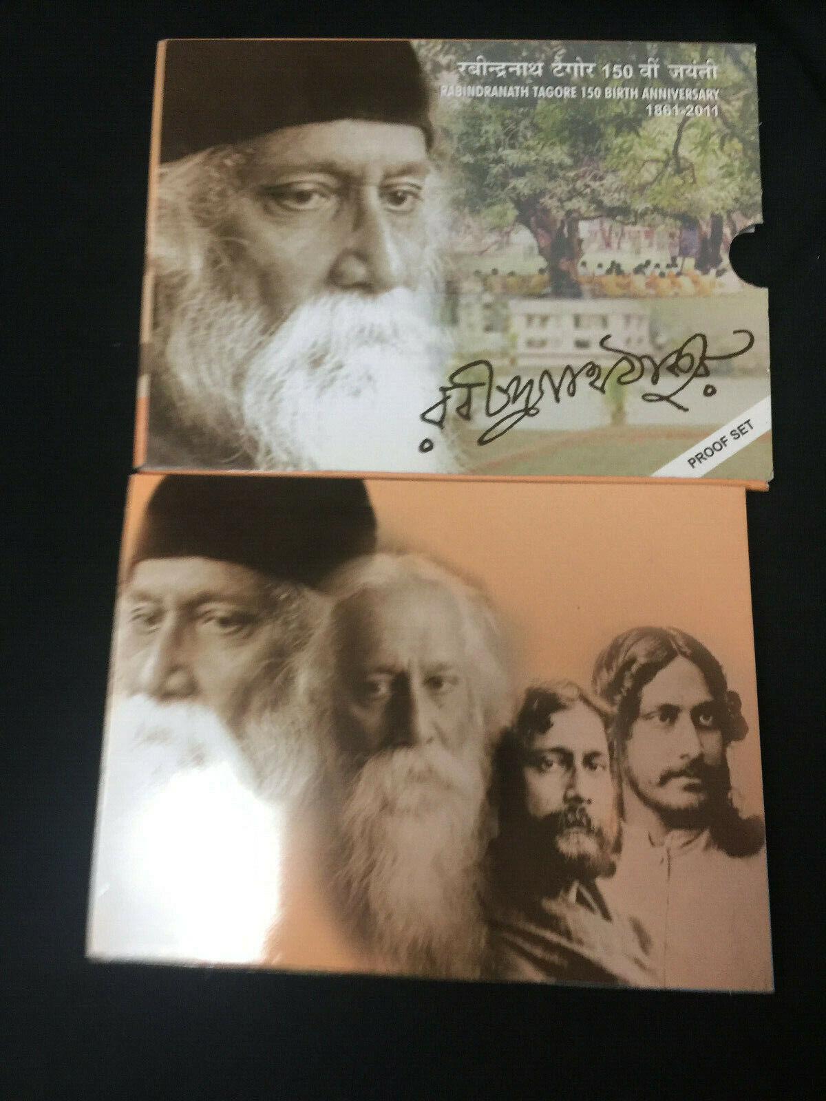 2010 150th Birth Anniversary of Rabindranath Tagore Proof Coin Set India Goverme