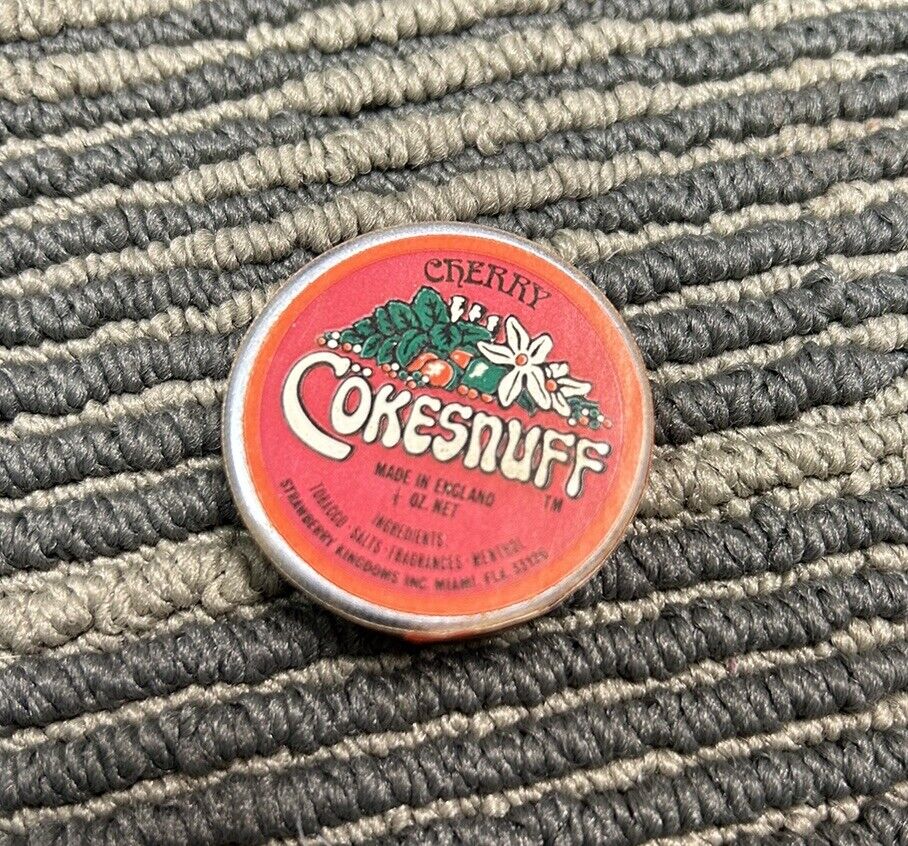 1960s Vintage Rare 'CHERRY' Cokesnuff Tin Snuff England 70s Head Shop