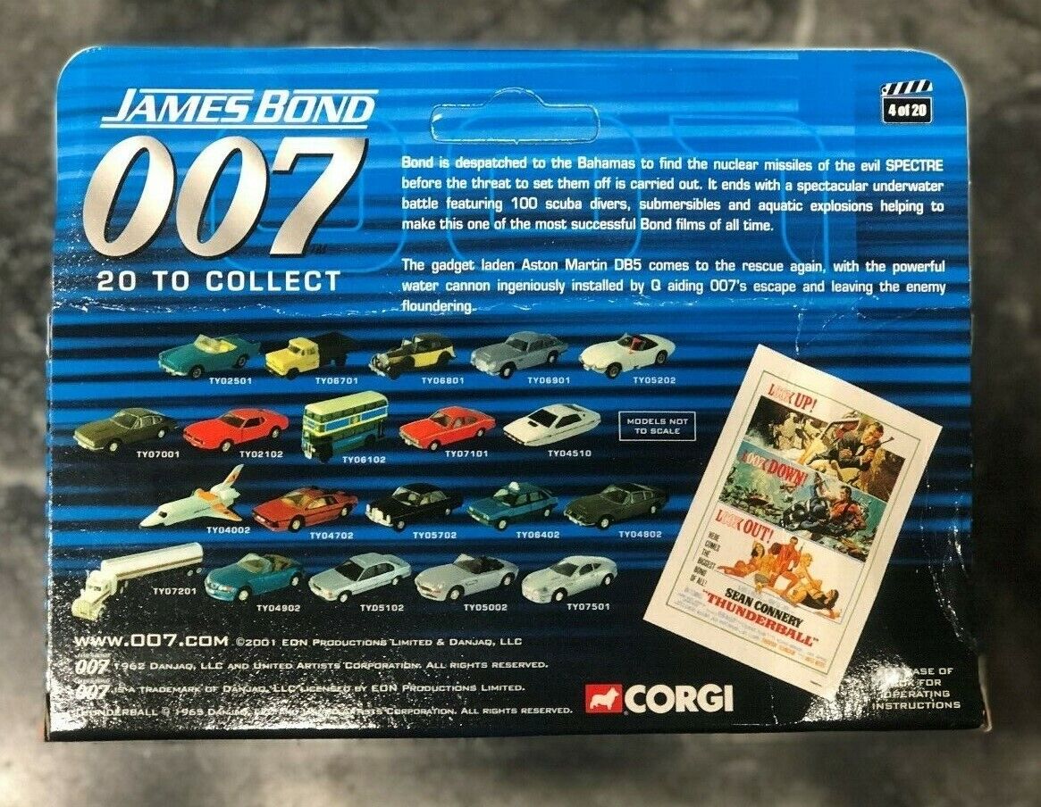 Corgi James Bond 007 Thunderball Aston Martin DB5 TY06901 NEW IN BOX MINT SILVER