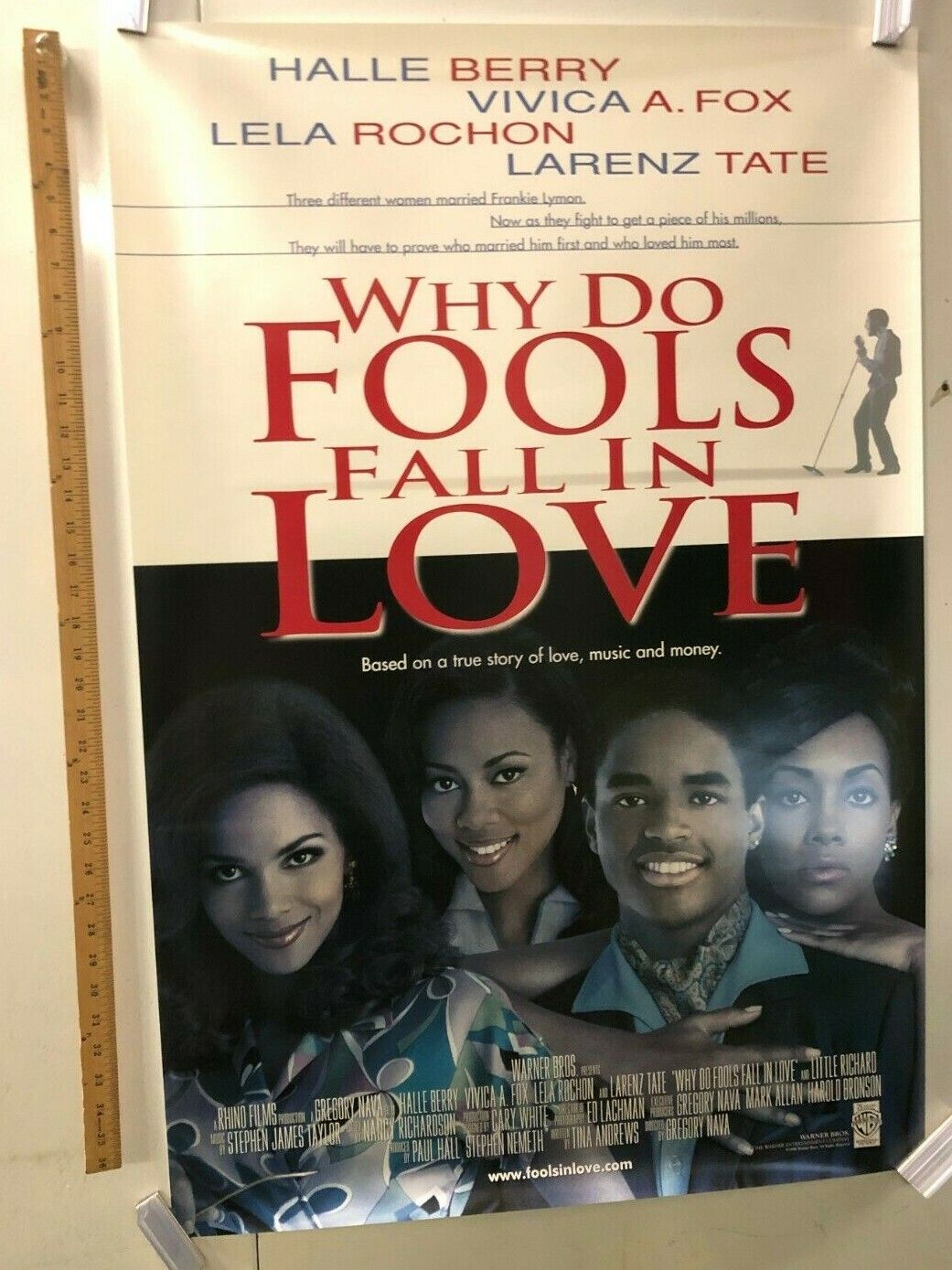 "Why Do Fools Fall In Love" Original Movie Theater Promo Poster 1998 Halle Berry