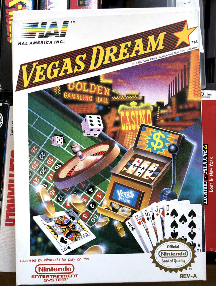 "Vegas Dream" Nintendo Entertainment System (NES) - 1989 CIB Inserts HAL