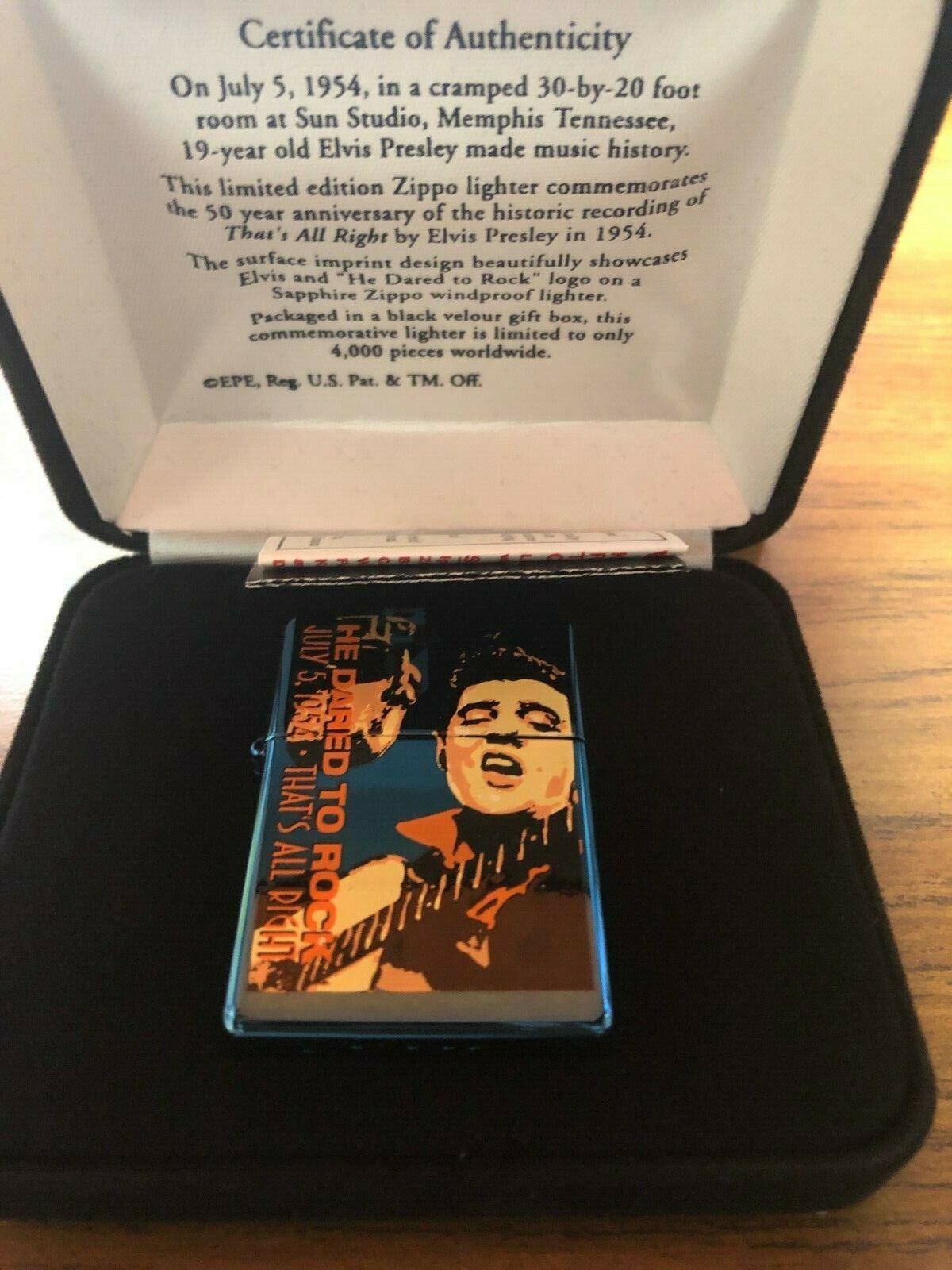  ELVIS ZIPPO LIGHTER HE DARED TO ROCK LIMITED EDITION ONLY 4000 made Presley