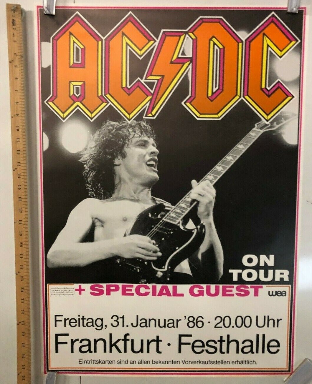 AC/DC On Tour 1986 Poster In Frankfurt At Festhalle German Classic Rock And Roll