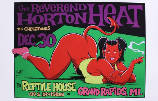 Coop 1996 Rev Horton Heat Concert Poster w/ Cheeztones Art Print Reptile House 