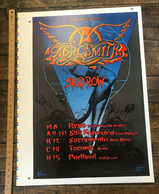 Bill Graham - 1990 - #36 Aerosmith W/ Skid Row West Coast Tour Hair Metal Icons