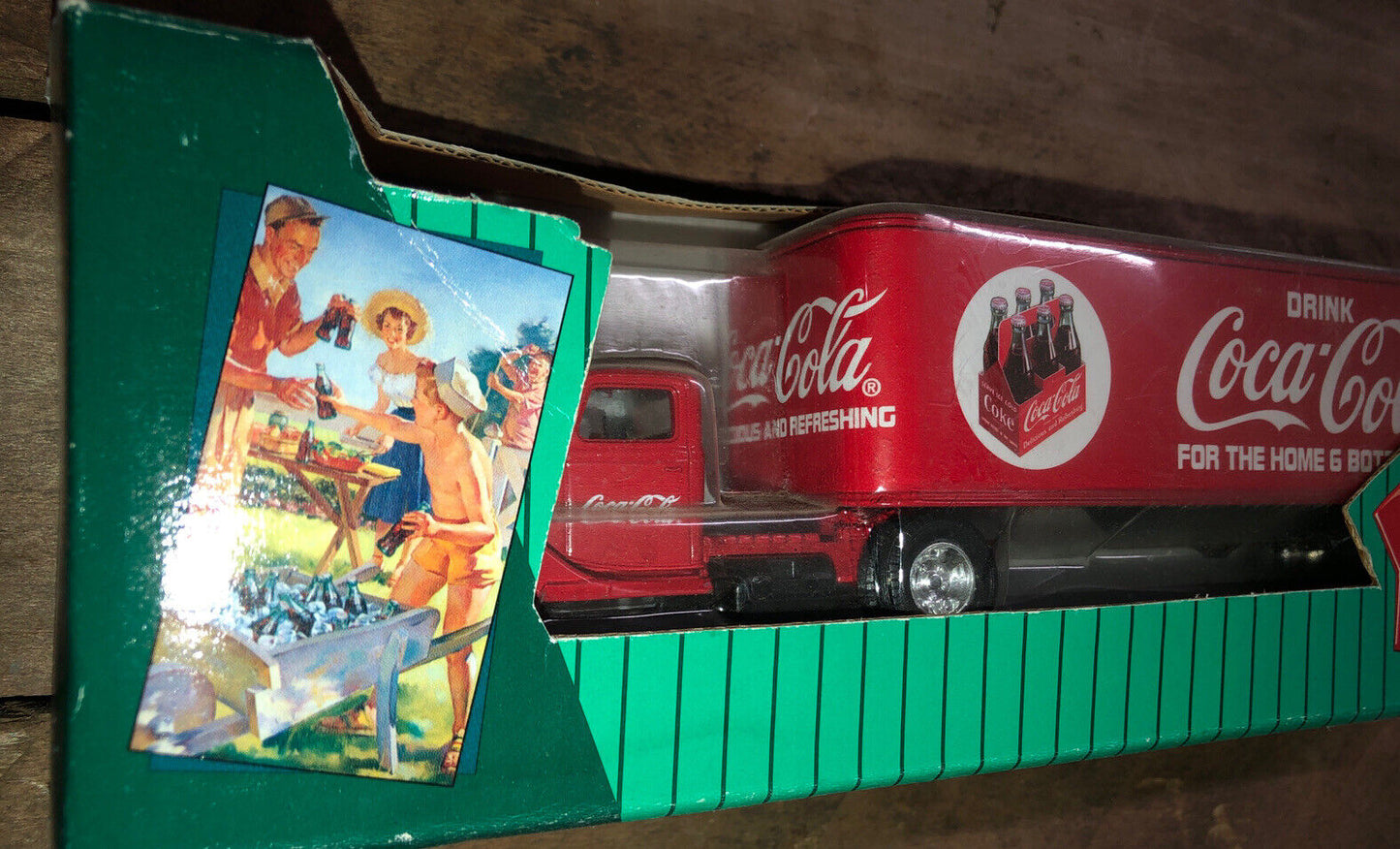 1993 ERTL Coca Cola Delivery Truck Die Cast Metal Coin Bank NEW rare SODA POP