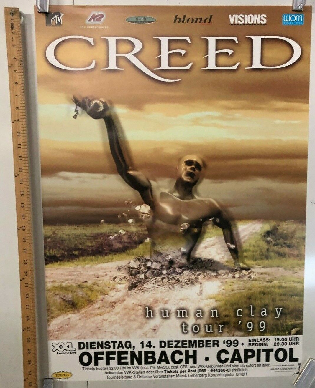 Creed Human Clay Tour 1999 Poster In Offenbach @ Capitol Classic Rock Legends