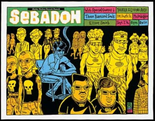 Ward Sutton - 1996 - Sebadoh Concert Poster W/ Pavement