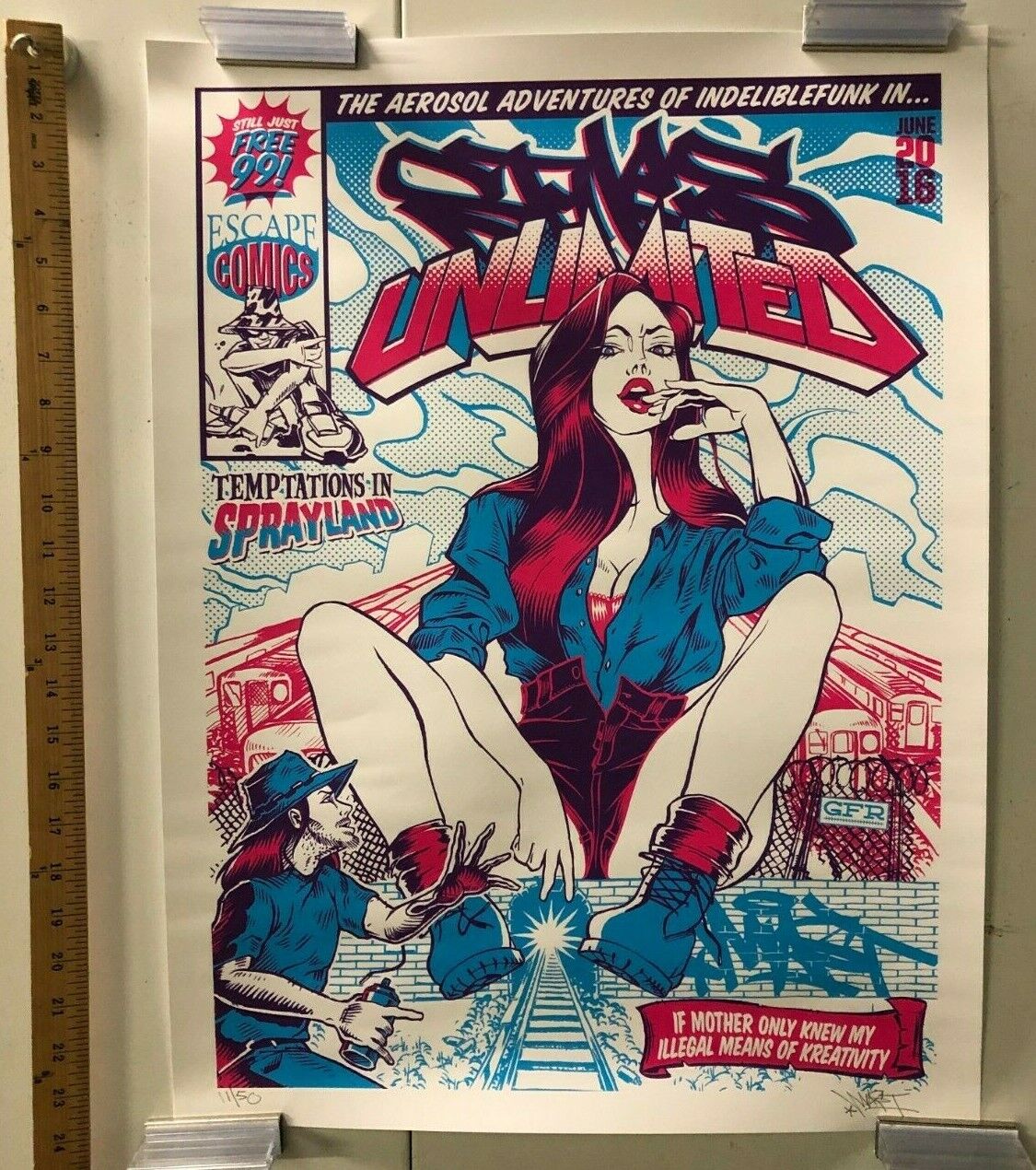 ART POSTER Graffiti Street Art Classic Signed And Numbered Artist Escape Comics