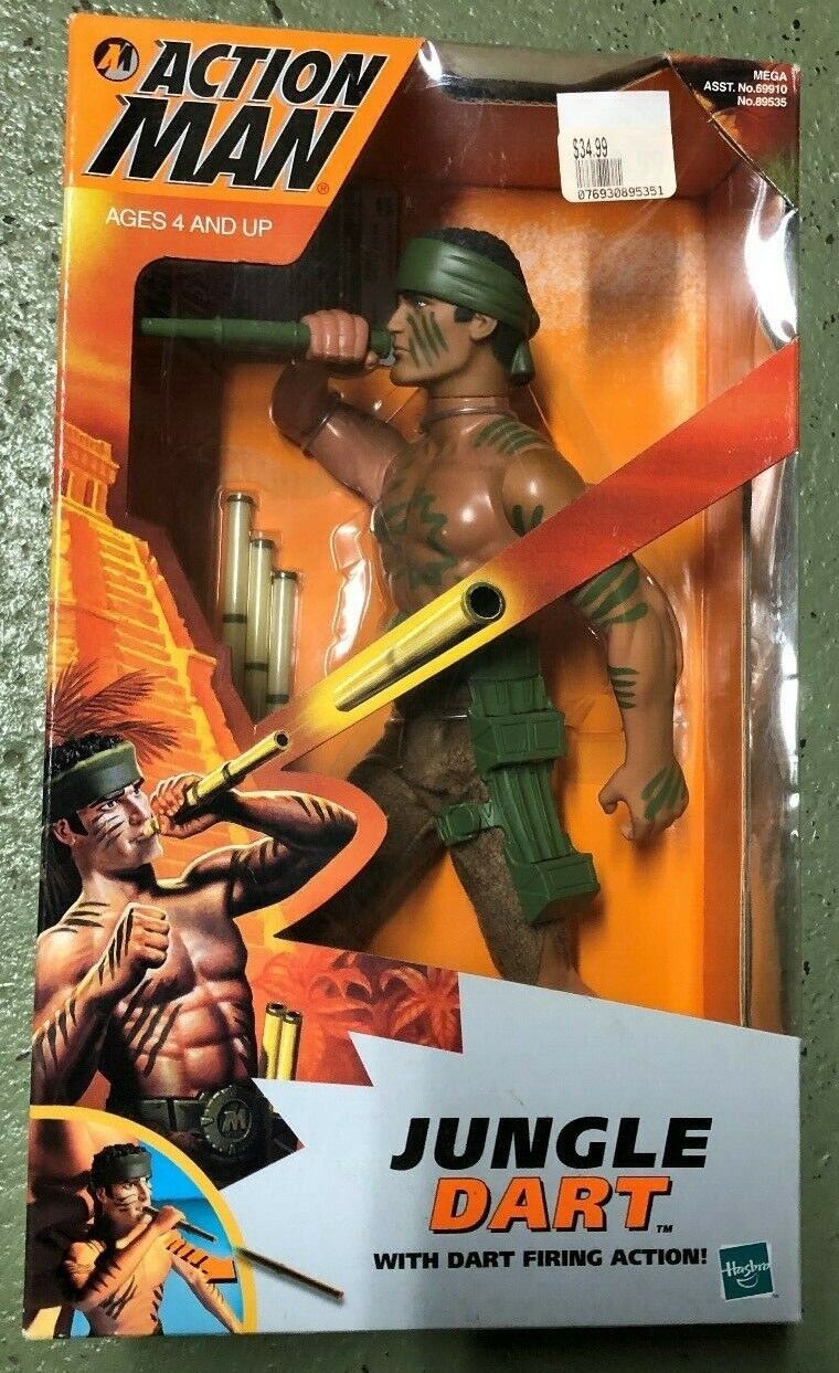 1999 Hasbro "ACTION MAN" (Jungle Dart) Dart Firing 12" Action Figure Military 