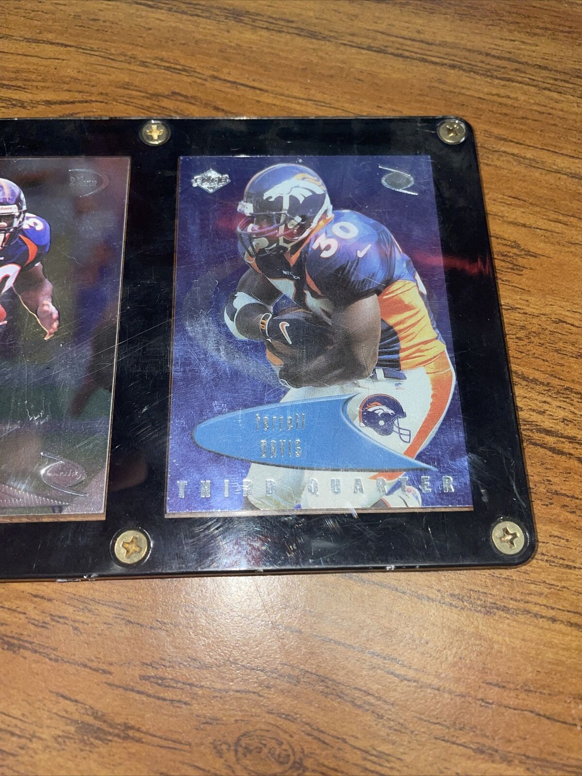 DENVER BRONCOS 3 CARD PLAQUE terrell davis 1999 1998 running back RARE 3 PIECE 