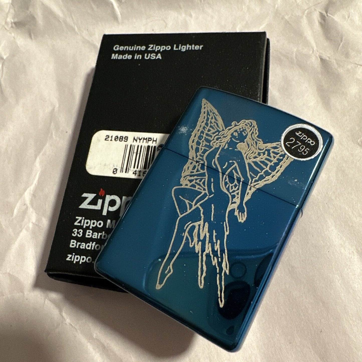 Zippo 2005 - NYMPH Metal Finish Unstruck 21089 WINDPROOF Lighter