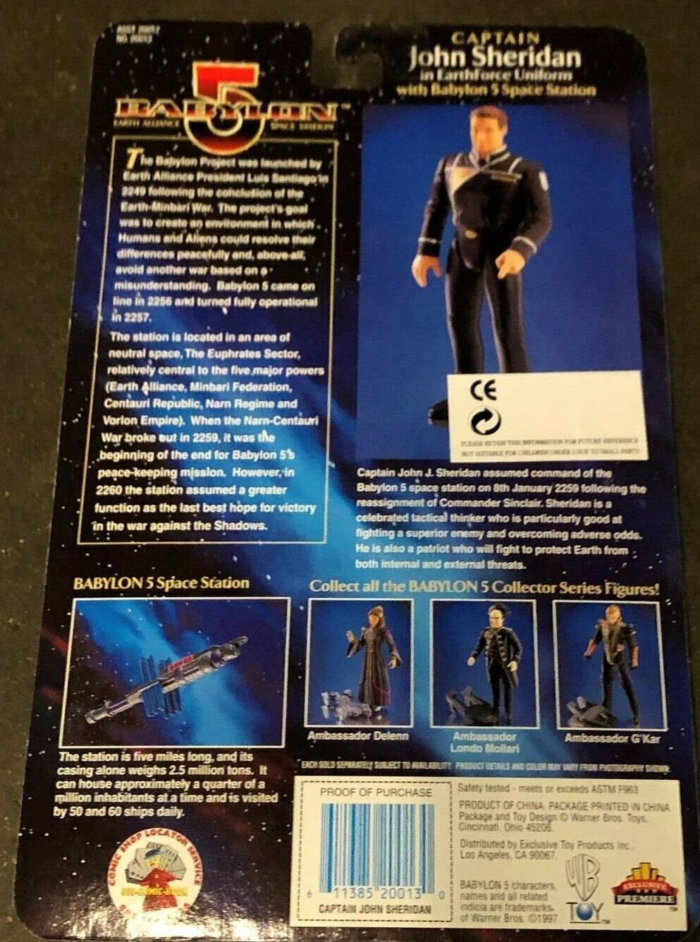 Babylon 5 John Sheridan In EarthForce Uniform With Space Station Action Figure 