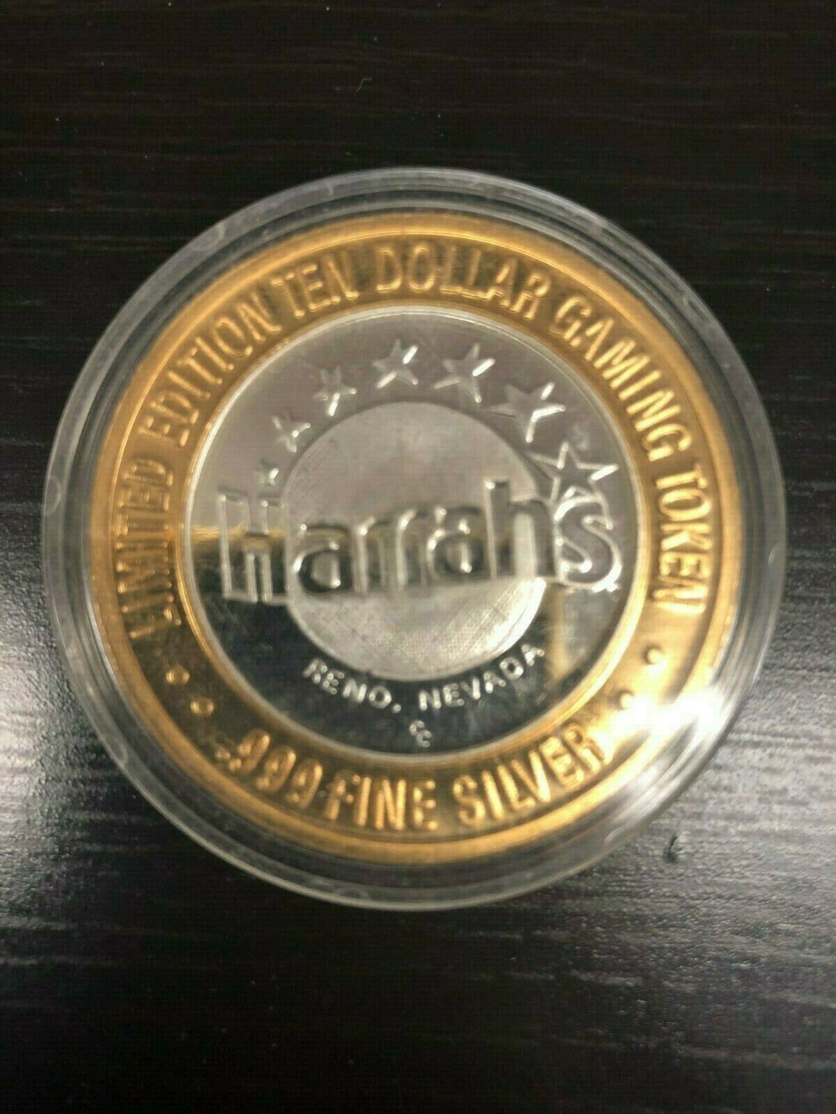 $10 .999 PURE SILVER CASINO STRIKE - HARRAH'S BABE RUTH CENTENNIAL 1895-1995