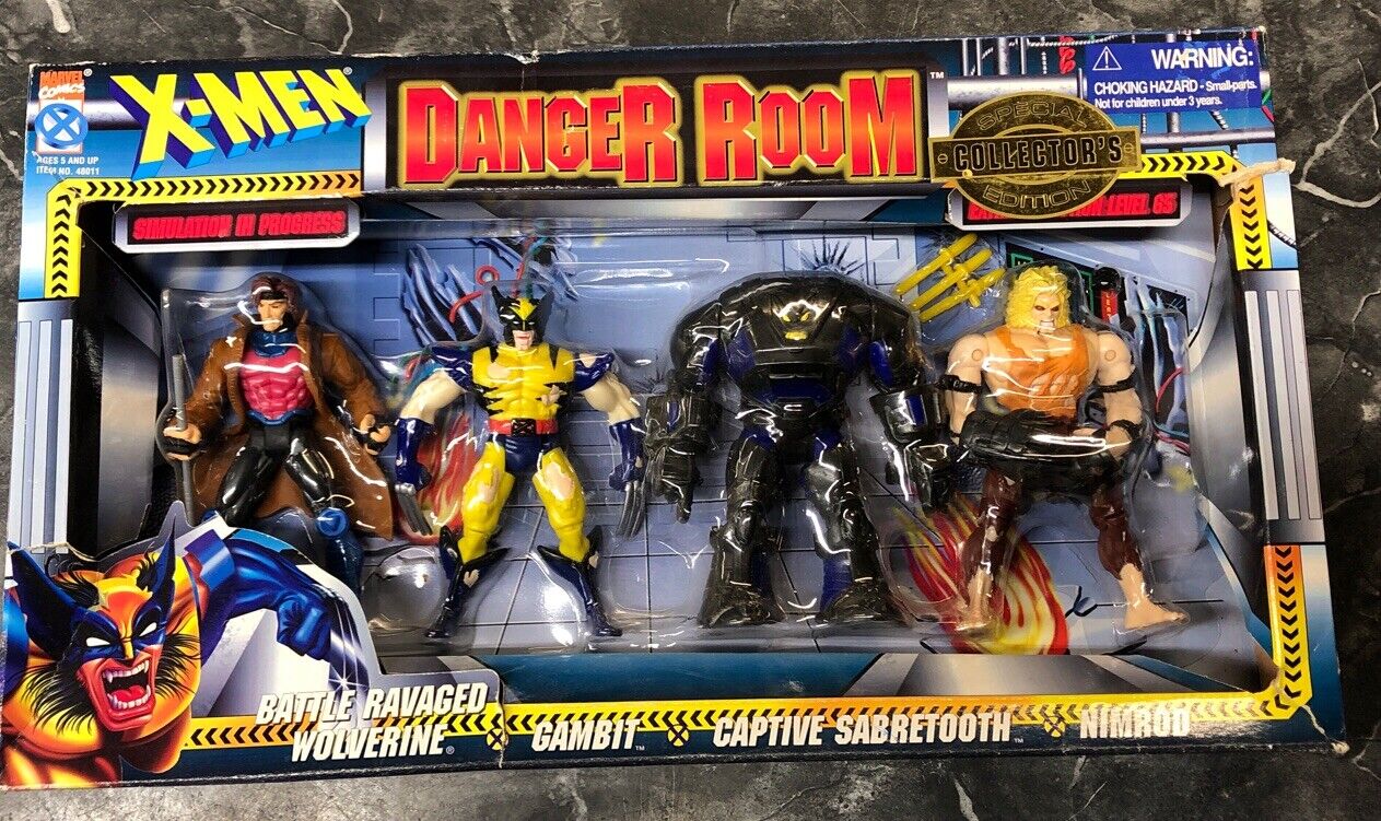 X-Men Danger Room Set Gambit Captive Sabretooth Nimrod Variant Wolverine MISB