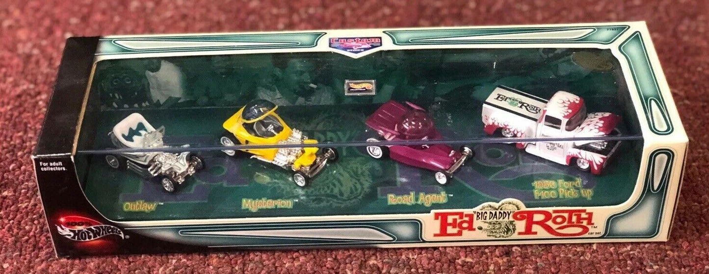 FACTORY SEALED CASE OF 4 - Hot Wheels "Big Daddy" Ed Roth Car Set 2000 Rat Fink