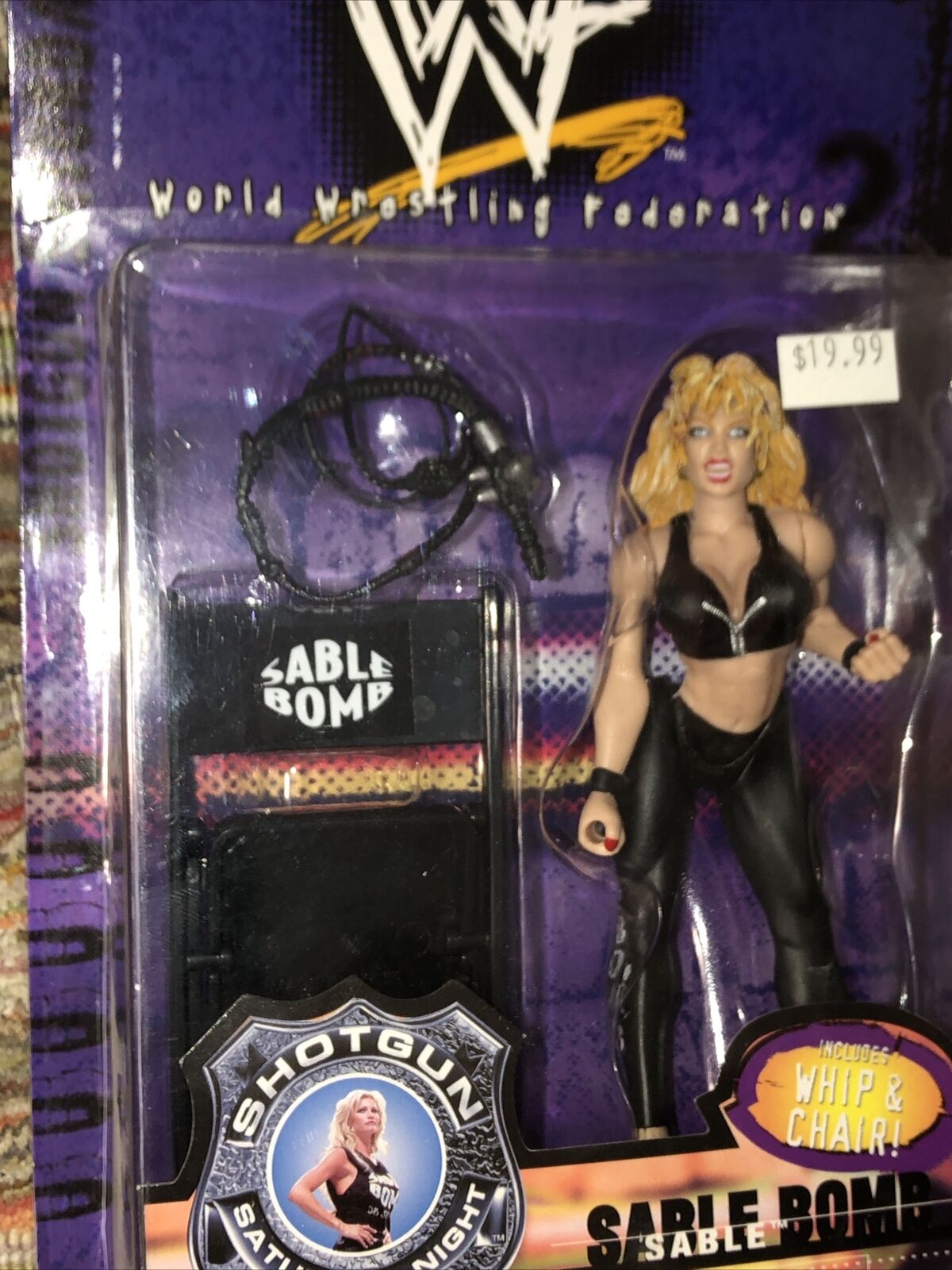 WWF JAKKS PACIFIC SABLE WRESTLING FIGURE SHOTGUN SATURDAY NIGHT SERIES 2 WWE MOC