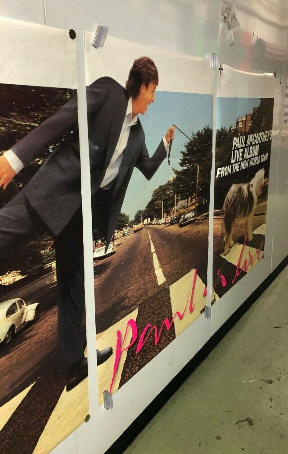 XTRA HUGE SUBWAY POSTER 3 SIDE BY SIDE PAUL MCARTNEY LIVE PROMO THE BEATLES 