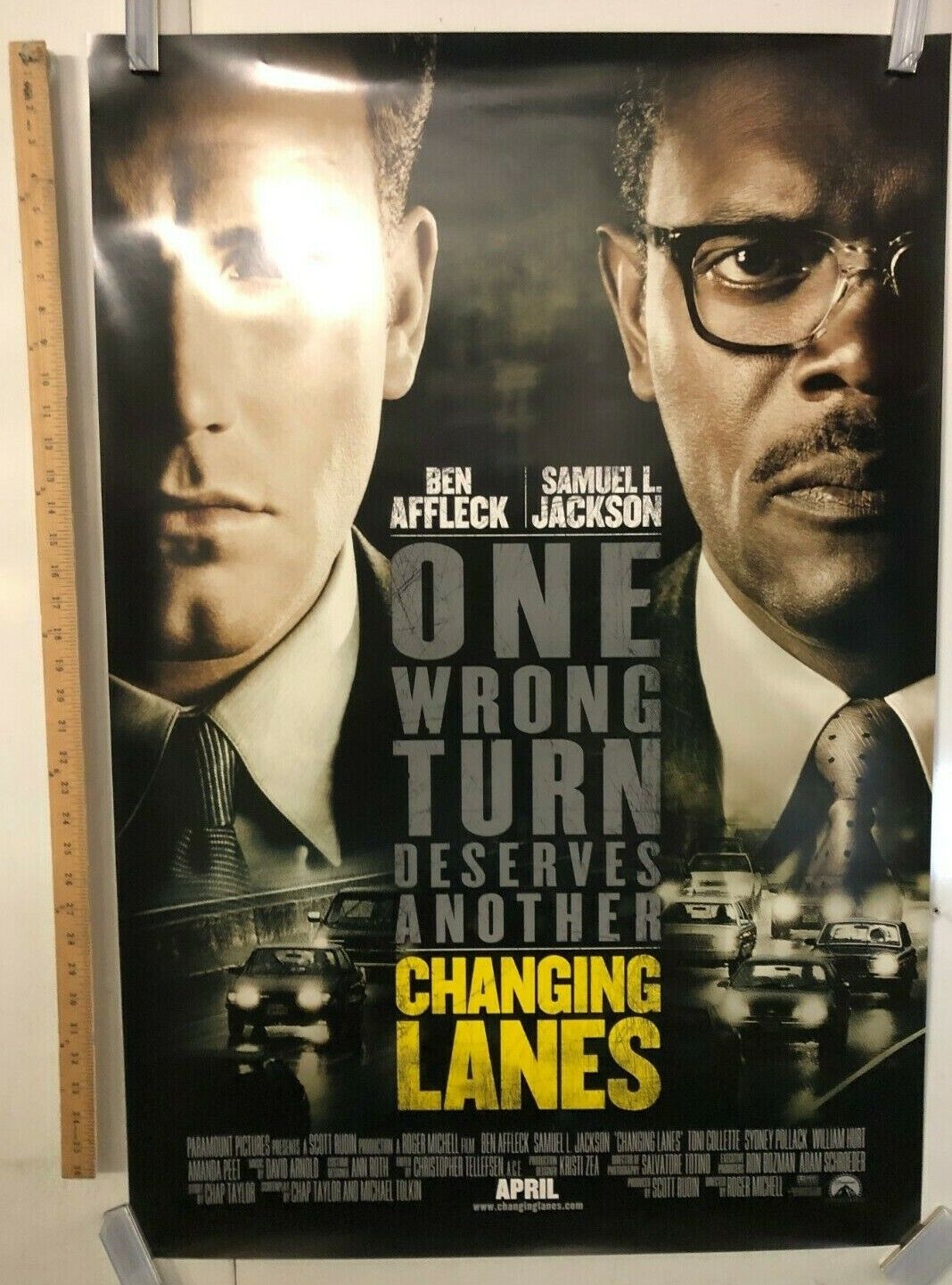 "Changing Lanes" Original Movie Theater Promo Poster Samuel L. Jackson 2002