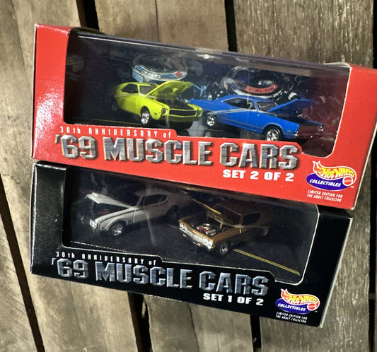 1998 Hot Wheels 1969 ‘69 Muscle Car Series 1 & 2  Two Car Set NEW AMX HEMI 442