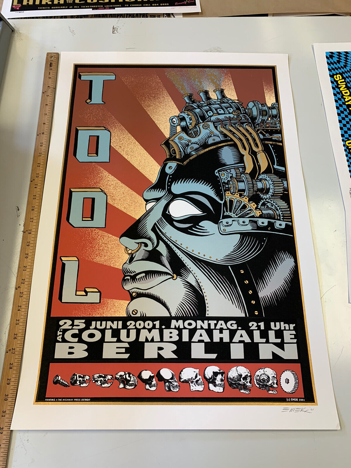 Emek - 2001 - Tool Concert Poster @ Columbiahalle, Berlin,Germany RARE Art PRINT