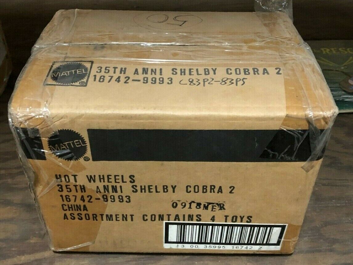 Factory Case Of 4 Sealed Hot Wheels 35th Anniversary Shelby Cobra 2 16742-9993