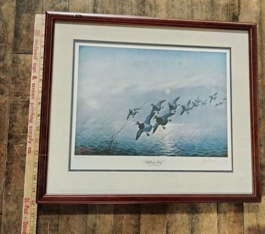 Framed Les C. Kouba "Lifting Fog" Ducks Unlimited Limited edition RARE Hunting 