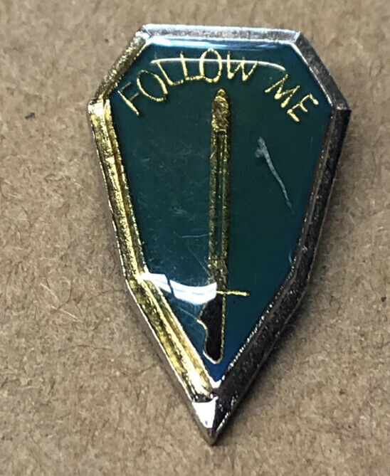 Follow Me US Army Infantry School Fort Benning Georgia Lapel Hat Pin Pinback 