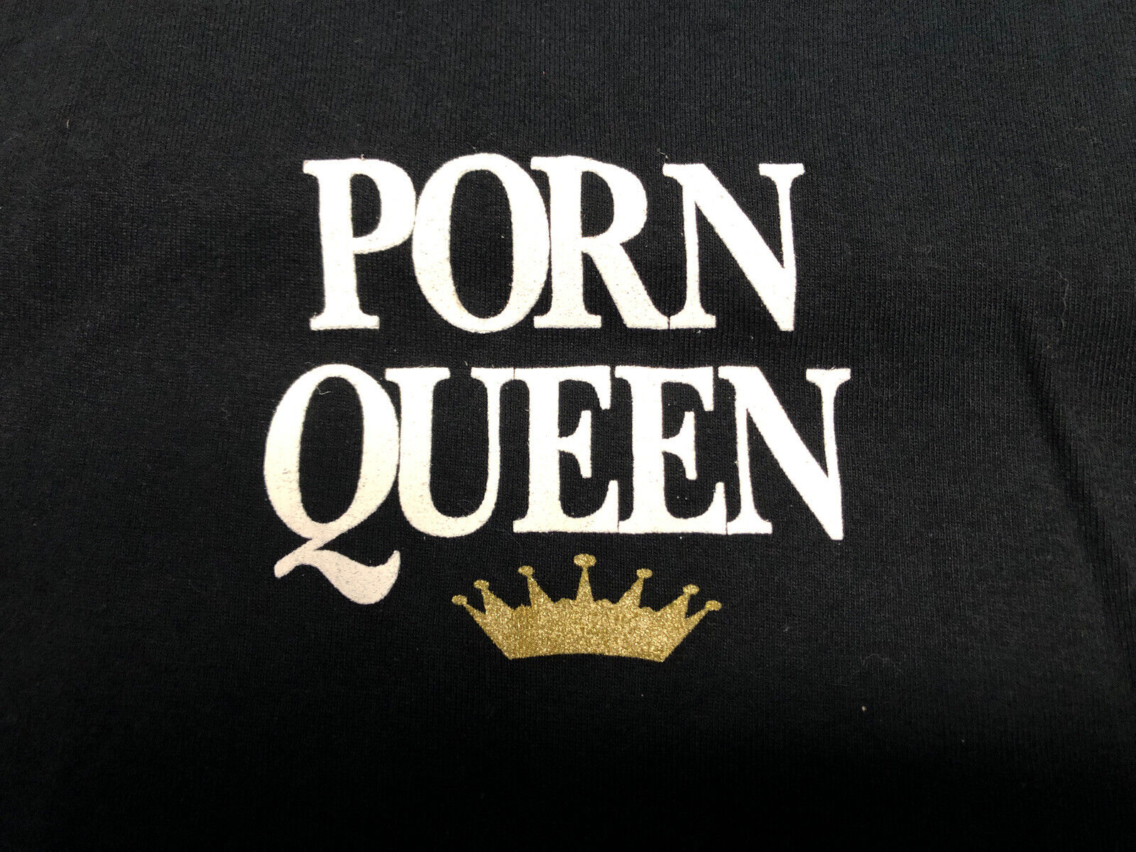 Vintage Woman’s T Shirt - Porn Queen Classic Girl Size L Black