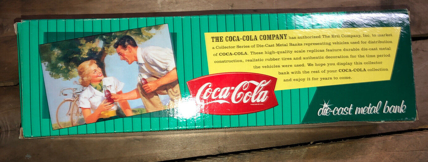 1993 ERTL Coca Cola Delivery Truck Die Cast Metal Coin Bank NEW rare SODA POP