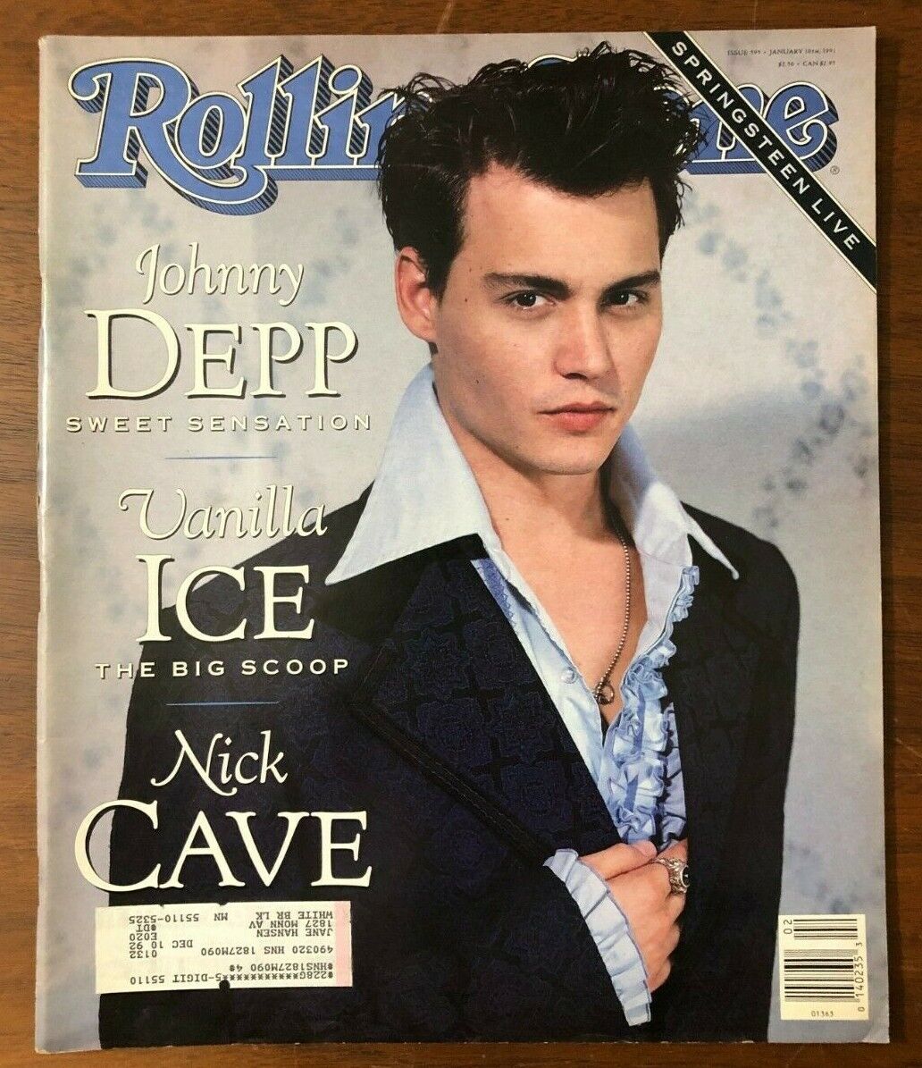 1990's Rolling Stone Magazine Johnny Depp On Cover Vanilla Ice Nick Cave Hotties