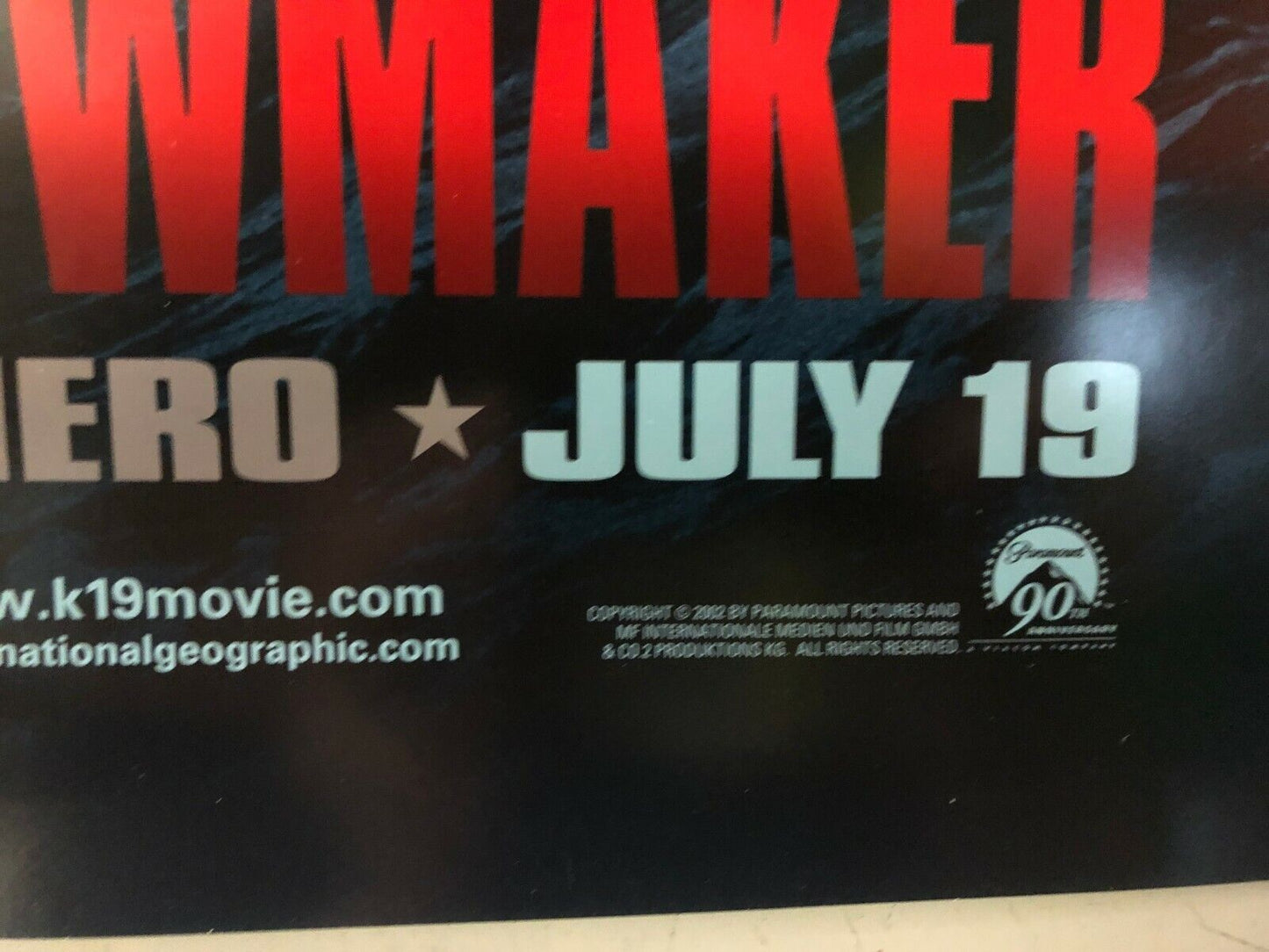 "K-19 The Widowmaker" Original Movie Theater Promo Poster Style #2 Ford Neeson