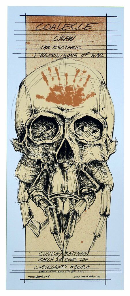 Derek Hess Poster 2002 Coalesce dust mite skull Pinky Craw Agora Art print Mint 