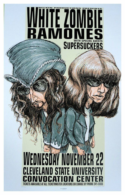 Derek Hess - White Zombie/Ramones Poster Supersuckers Joey Ramone Rob Zombie ART