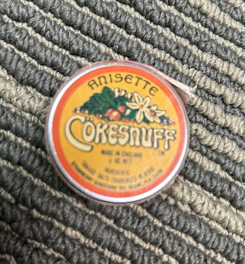 1960s Vintage Rare 'ANISETTE' Cokesnuff Tin Snuff England 70s Head Shop