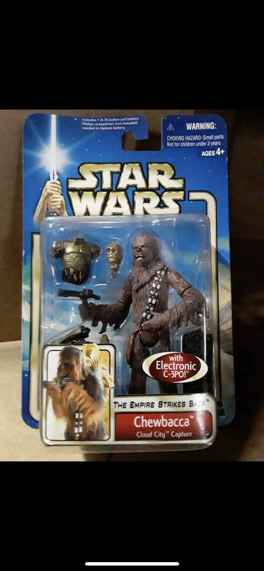 2002 Hasbro Star Wars Empire Strikes Back - Chewbacca C-3PO RARE VINTAGE FIGURE