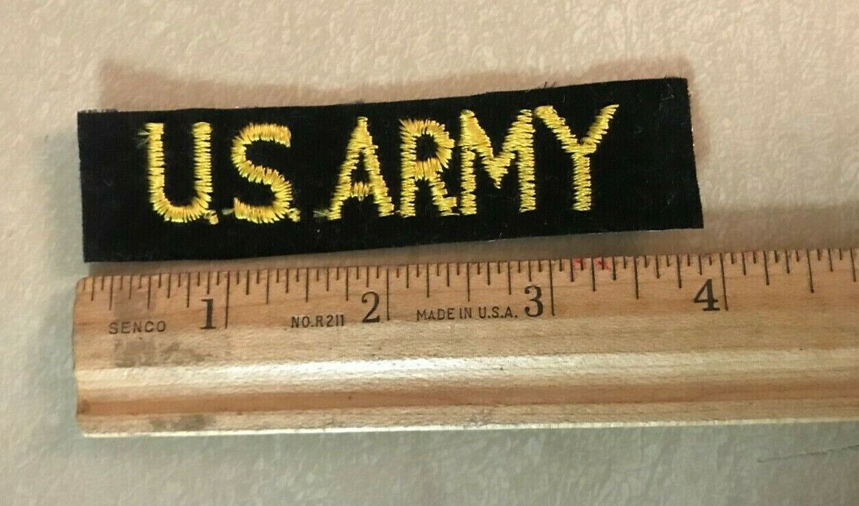 Vintage U.S. ARMY 1970's Patch Military Veteran American Velvet Gold Embroidery