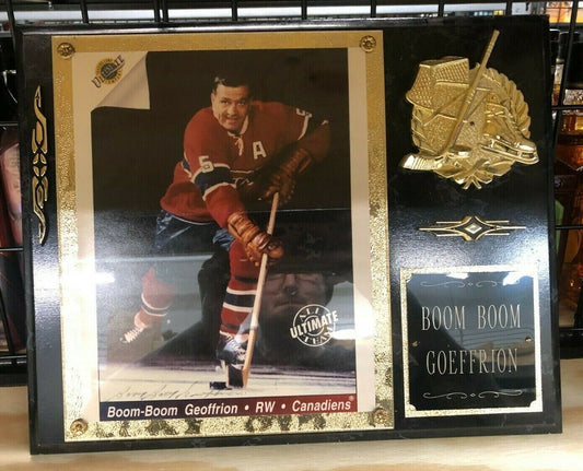 Boom Boom Geoffrion Signed Plaque W/ COA All UItimate Team RW Canadiens NHL 