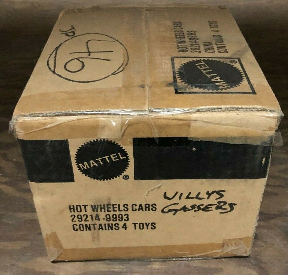 Factory Case Of 4 Sealed Hot Wheels Cars Willy's Gasser 29214-9993 Vintage RARE