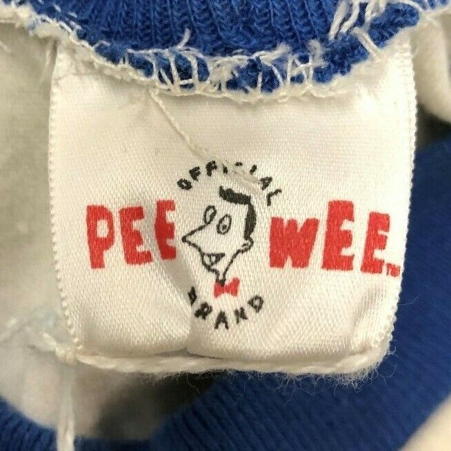 Vtg 1989 Offical Pee Wee Brand Pee Wees Playhouse Kids Dress Skirt 👀 White Blue