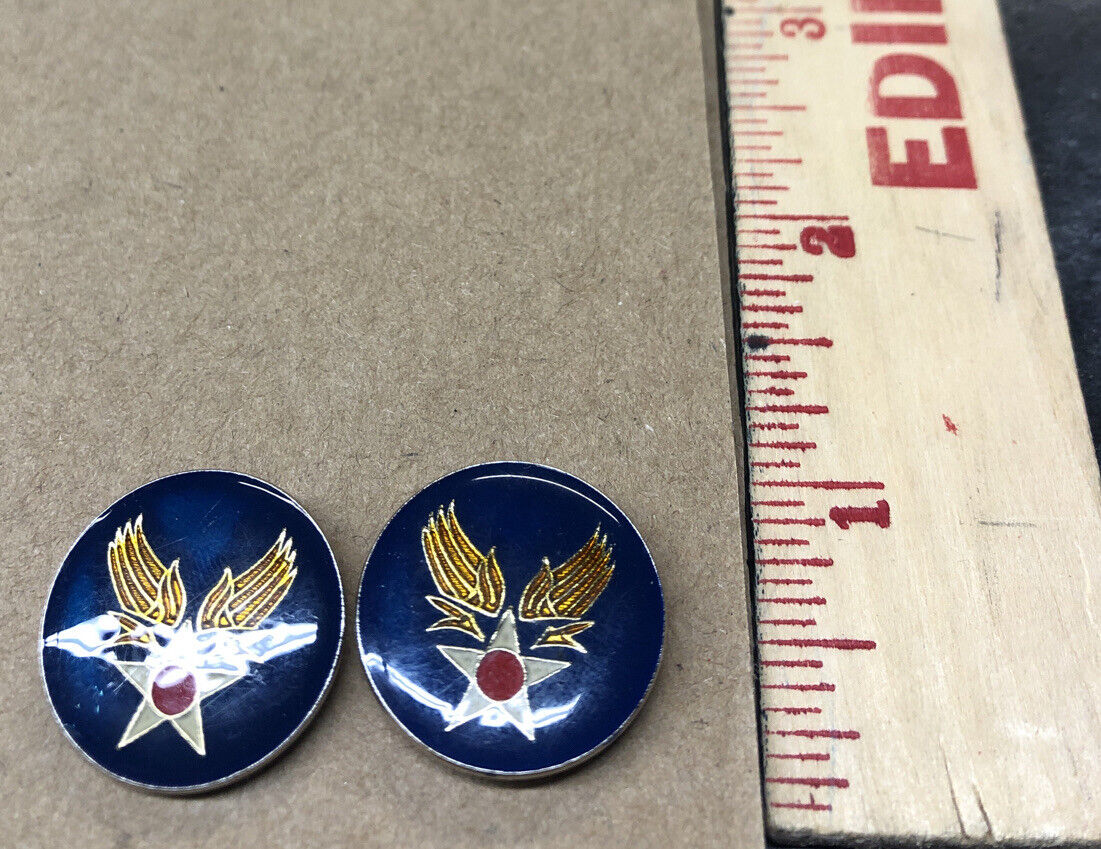 2 US Air Force 3/4 Inch Round Hap Arnold Insignia / Logo Cuff Link Set / Style B