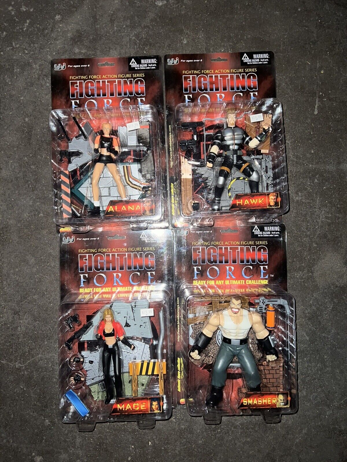 BBI 1999 VINTAGE FIGHTING FORCE SERIES (MACE, SMASHER, HAWK, ALANA) COMPLETE SET