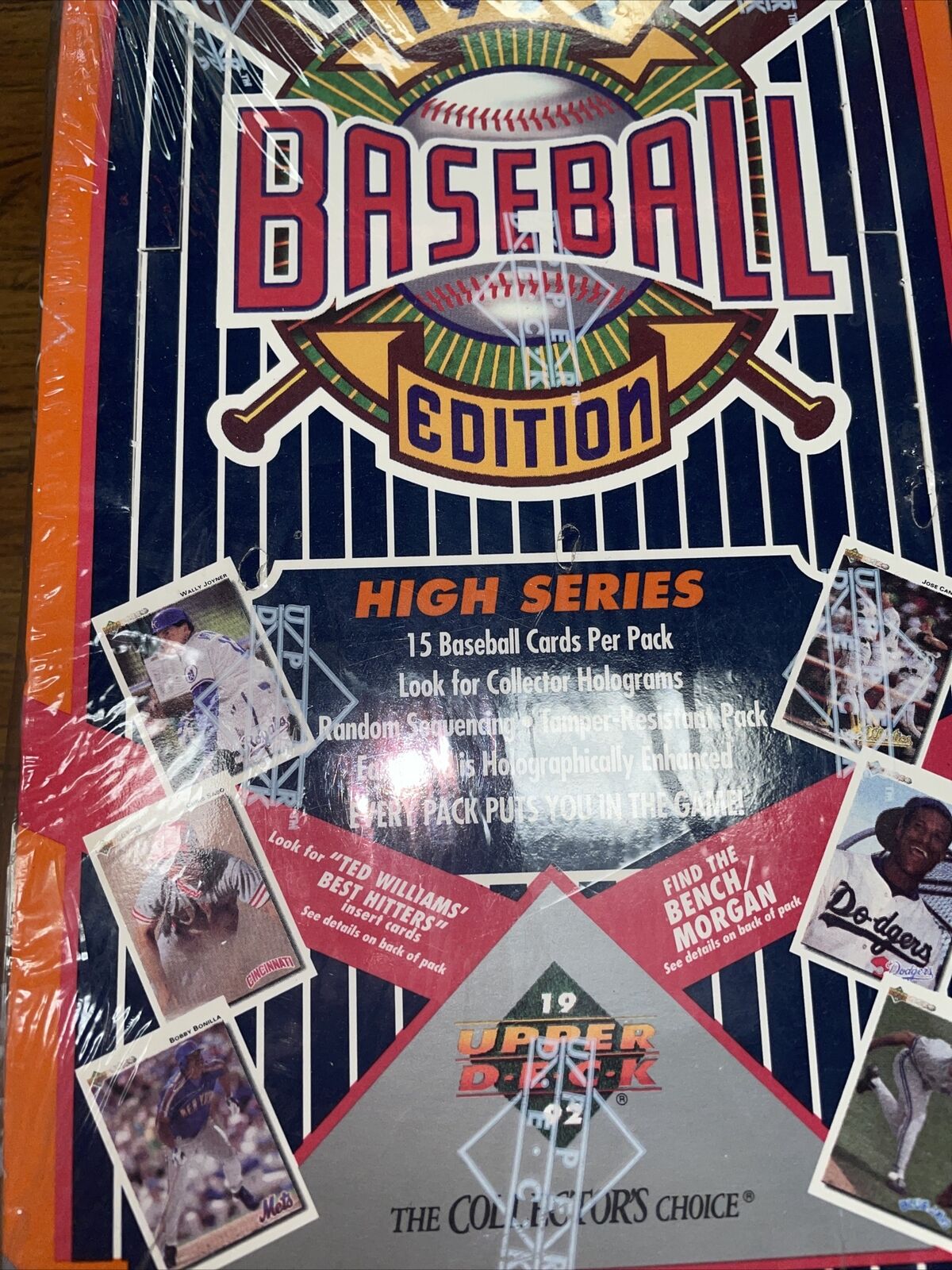 1992 UPPER DECK BASEBALL HIGH SERIES BOX - SEALED RARE 15 CARDS PER PACK