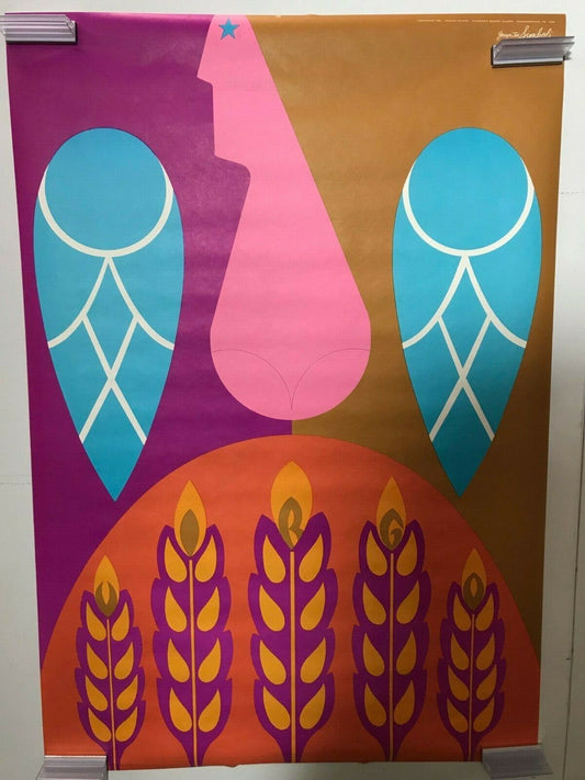Virgo Vintage Zodiac Poster 24 1/2 x 35 Astrology 1969 Gerry & Joe Simboli NOS