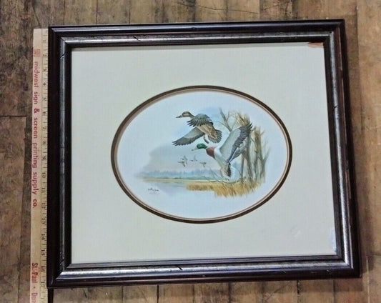 framed Don Balke Signed Ducks Framed Print With Certificate Of Authenticity rare