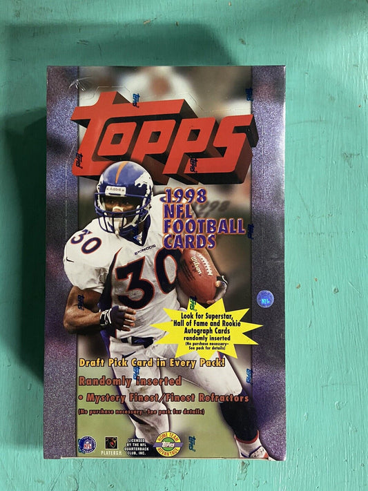 1998 Topps Football Jumbo Box 12 packs per box PEYTON MANNING MOSS AUTO RC CARDS