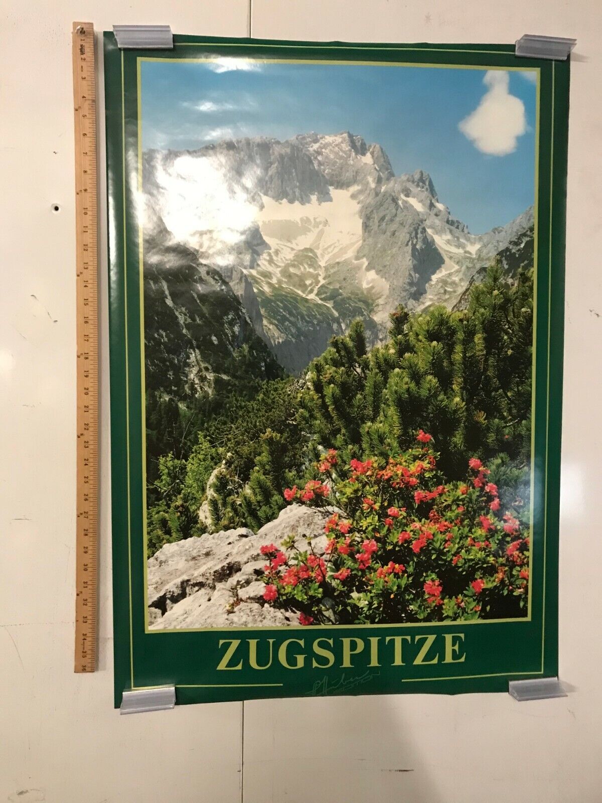 Zugspitze Mountain Vintage Travel Poster 30x38 Germany Nature Beauty Bavaria NOS